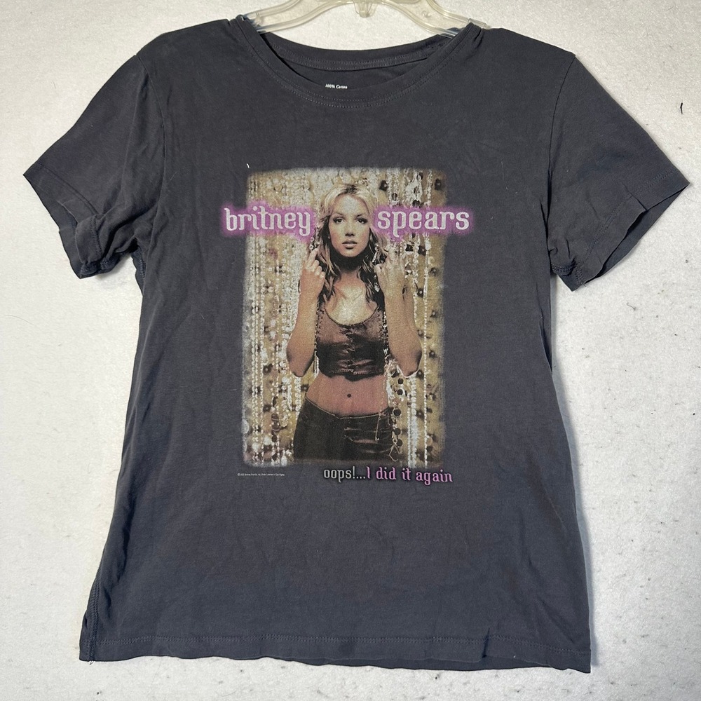 Abercrombie Britney Spears Oops I Did It Again 2000 Tour Graphic Tee Gray XS